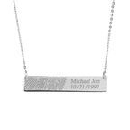 Custom Fingerprint Horizontal Bar Necklace