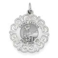 Saint Cecilia Round Filigree Religious Medal