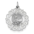 Saint Cecilia Round Filigree Religious Medal