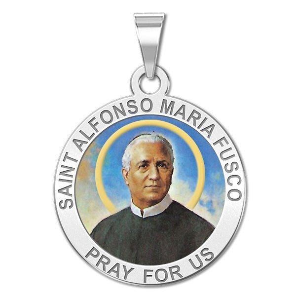 Saint Alfonso Maria Fusco Round Religious Medal "Color