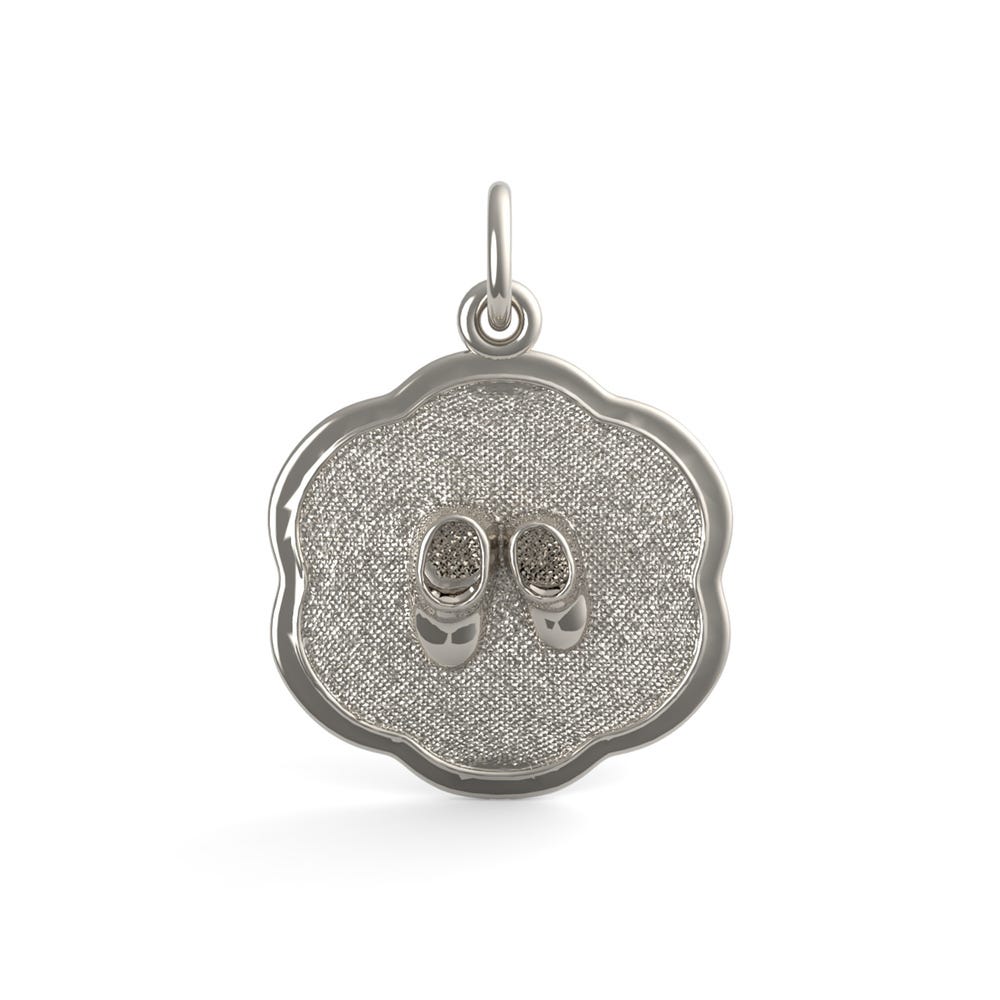Baby Booties On Scalloped Disc Charm