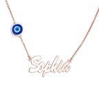 Evil Eye Custom Name Necklace
