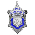 Personalized Massachusetts State Police Badge with Rank, Number & Dept.
