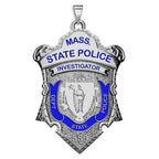 Personalized Massachusetts State Police Badge with Rank, Number & Dept.