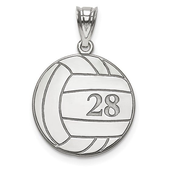 Custom Volleyball Charm or Pendant with Number