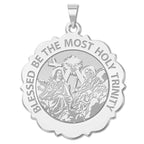 Holy Trinity Scalloped Round Religious Medal