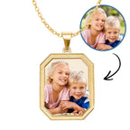 Beveled Border Photo Rectangle Necklace