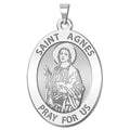 Saint Agnes Of Rome Oval Religious Medal