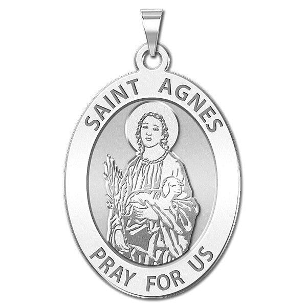 Saint Agnes Of Rome Oval Religious Medal