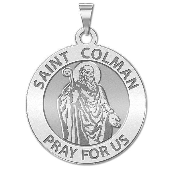 Saint Colman Round Religious Medal