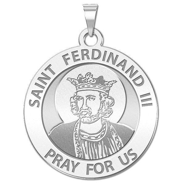 Saint Ferdinand Iii Round Religious Medal