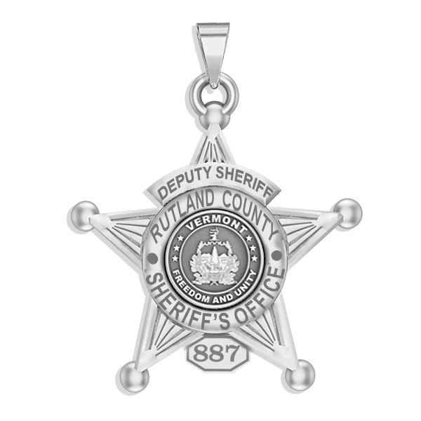 Personalized Vermont Sheriff Badge with Your Department, Rank and Number
