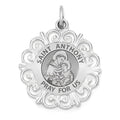 Saint Anthony Round Filigree Religious Medal