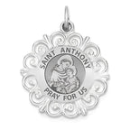 Saint Anthony Round Filigree Religious Medal