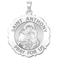 Saint Anthony Scalloped Round Religious Medal