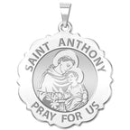 Saint Anthony Scalloped Round Religious Medal