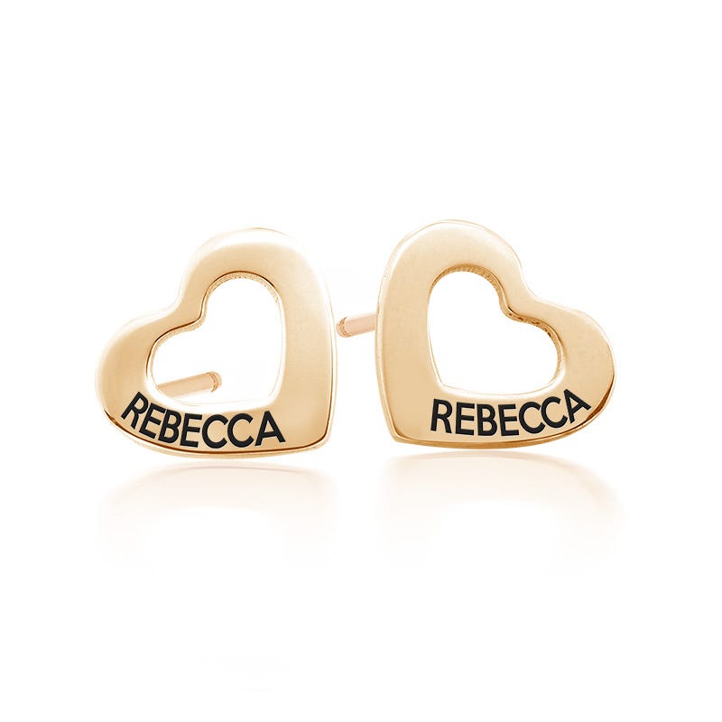 Heart Shaped Name Earrings
