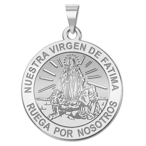 Nuestra Virgen De Fatima Round Medal