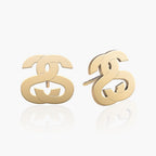 Interlocking Initial Earrings