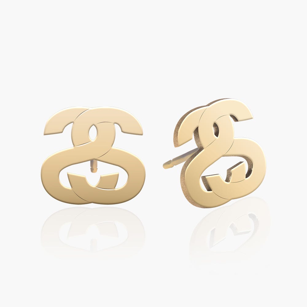 Interlocking Initial Earrings