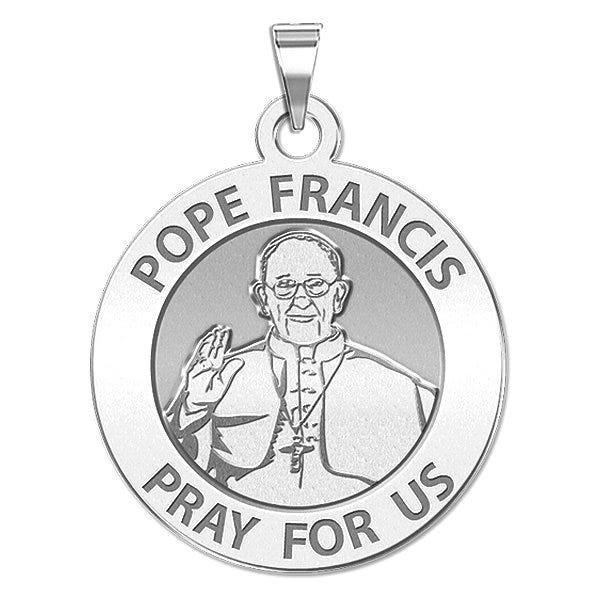 Pope Francis Religious Medal Round Laser Engraved