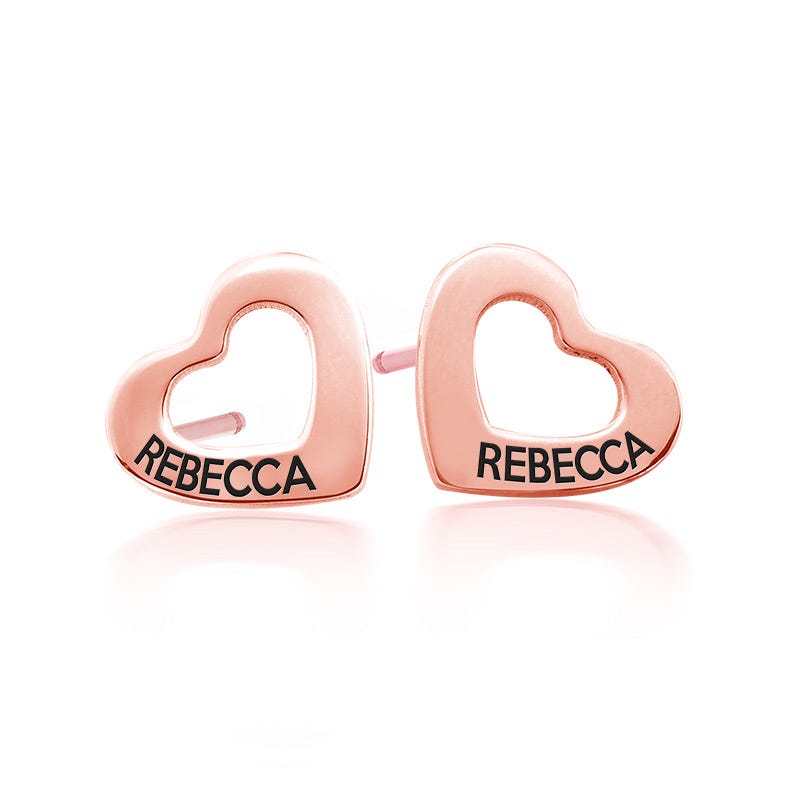 Heart Shaped Name Earrings