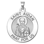 Saint Aidan Round Religious Medal