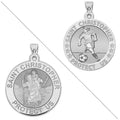 Women's And Girl's Soccer - Saint Christopher Doubledside Sports Religious Medal
