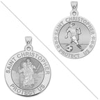 Women's And Girl's Soccer - Saint Christopher Doubledside Sports Religious Medal