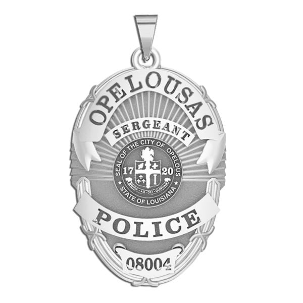 Personalized Oval Louisiana Police Badge with Your Rank, Number & Department