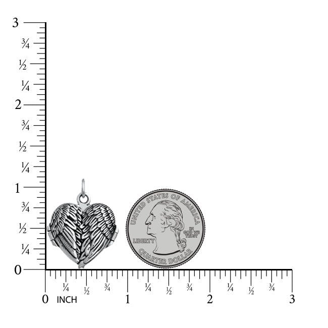 Angel Wing Heart Photo Locket
