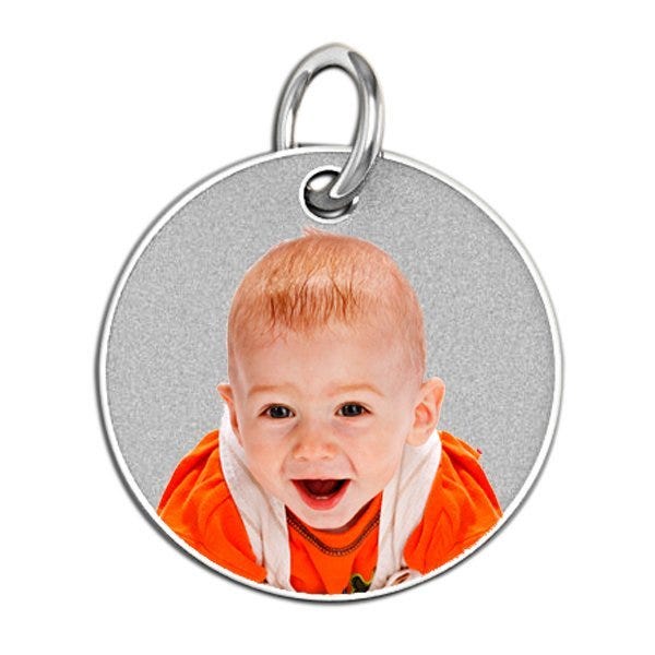 Round Picture with Reverse Engraving Pendant