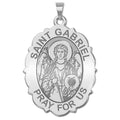 Saint Gabriel Scalloped Oval Religious Medal