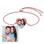 Women's Adjustable Photo Heart Bracelet