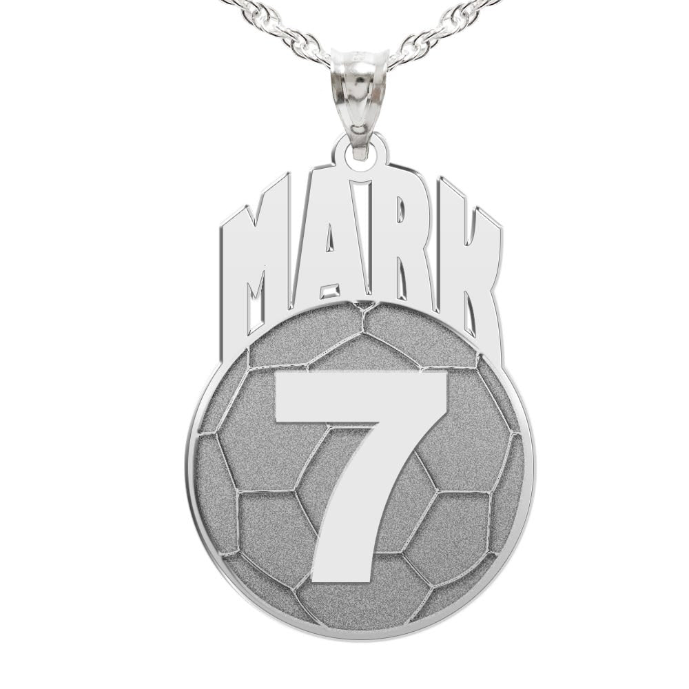 Custom Soccer Pendant with Name & Number