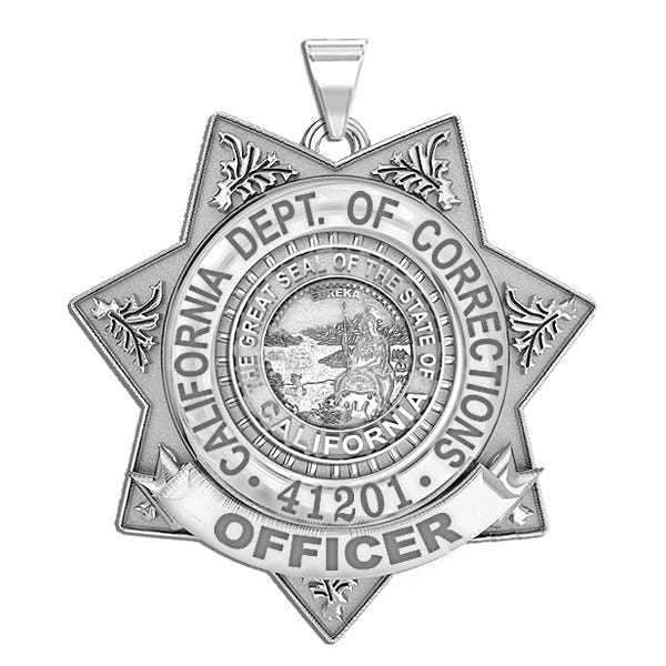 Personalized California Department of Corrections Badge with Rank and Number