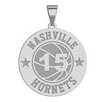 Personalized Basketball Team & Number Round Disc Pendant or Charm