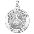 Saint Charles Borromeo With Angels Round Religious Medal