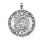Saint Rose Of Lima Round Rope Border Religious Medal