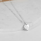 14K White Gold Forever In My Heart Photo Locket
