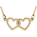 Petite Double Heart Necklace with 18 Inch Chain