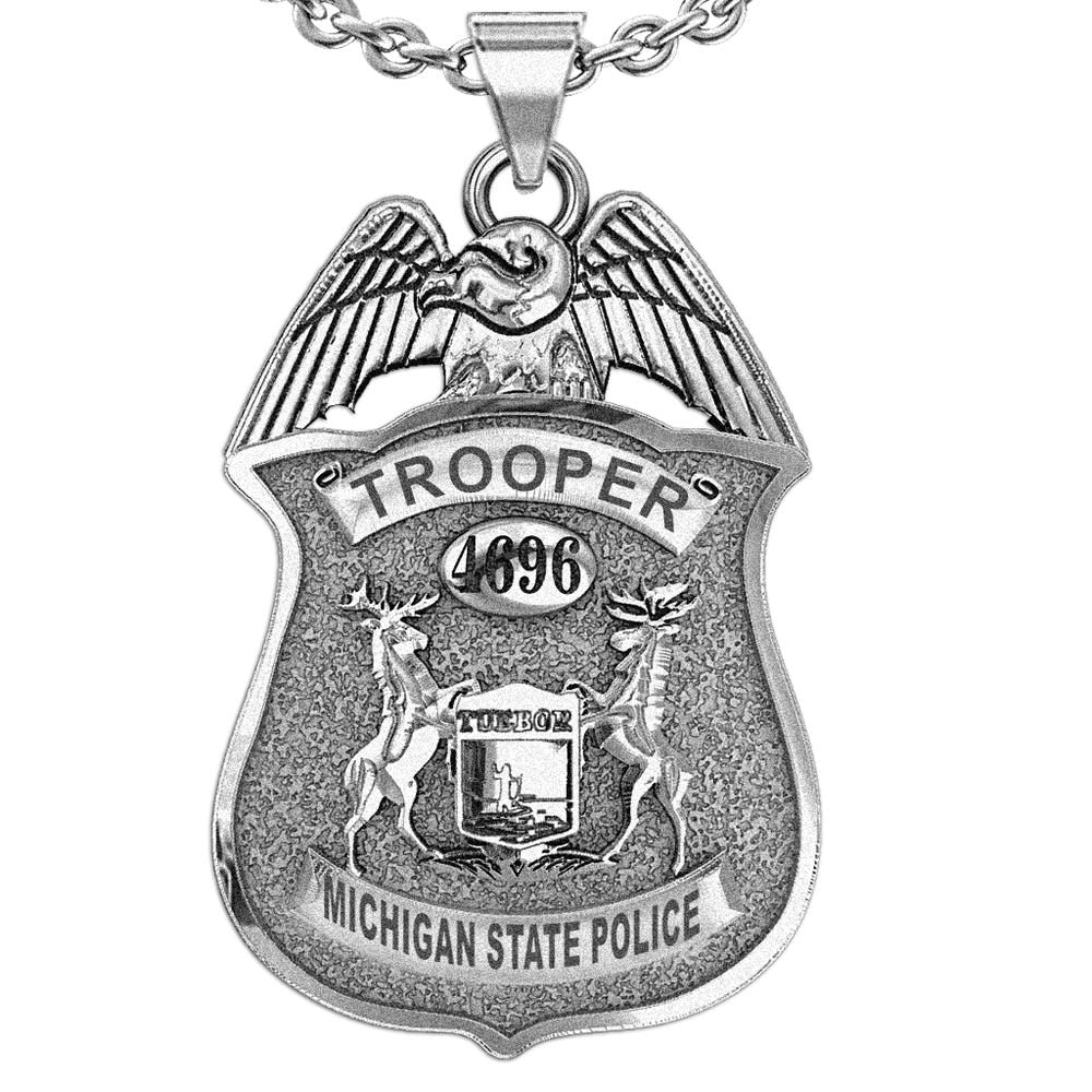 Personalized Michigan State Police Badge with Your Number