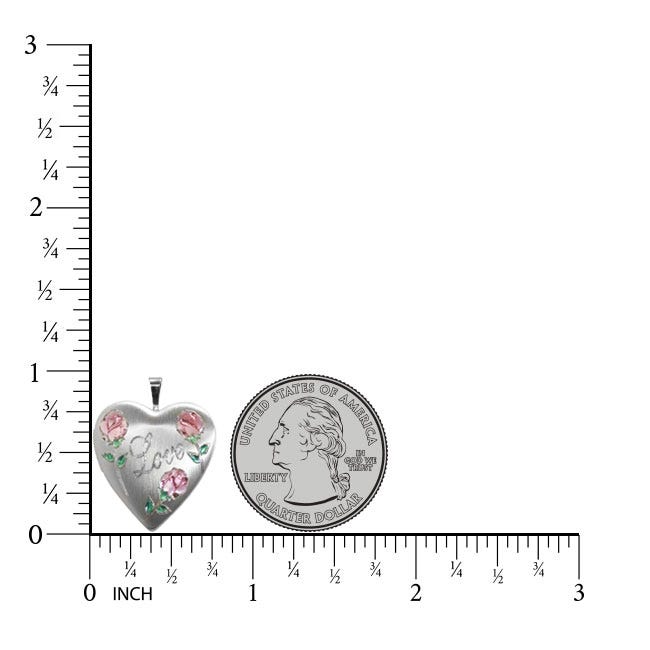 Love With Rose Heart Photo Locket