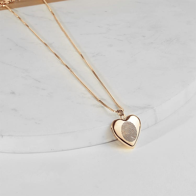 Fingerprint Heart Locket