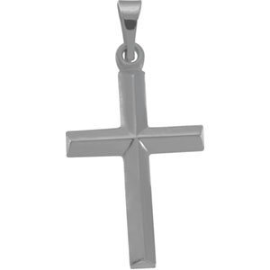 Solid 14K Yellow Gold Faceted Cross Pendant