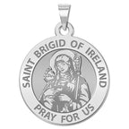 Saint Brigid Of Ireland Round Religious Medal