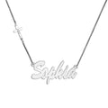 Cross Charm Personalized Name Necklace
