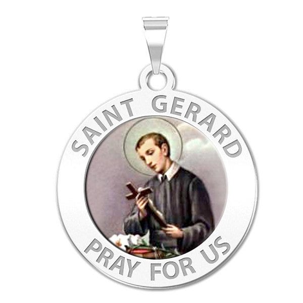 Saint Gerard Round Religious Medal "Color