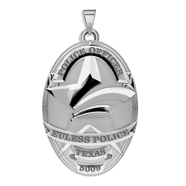 Personalized Texas Euless Police Badge with Your Rank, Number & Department