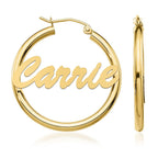 Script Hoop Name Earrings